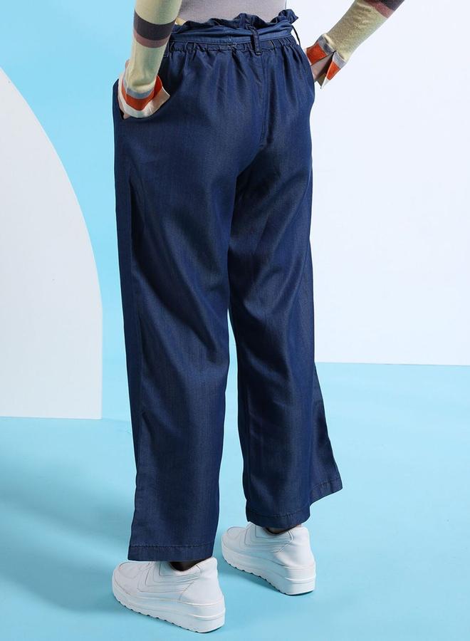 Freehand Women Blue Straight Leg Solid Pants - Image 3