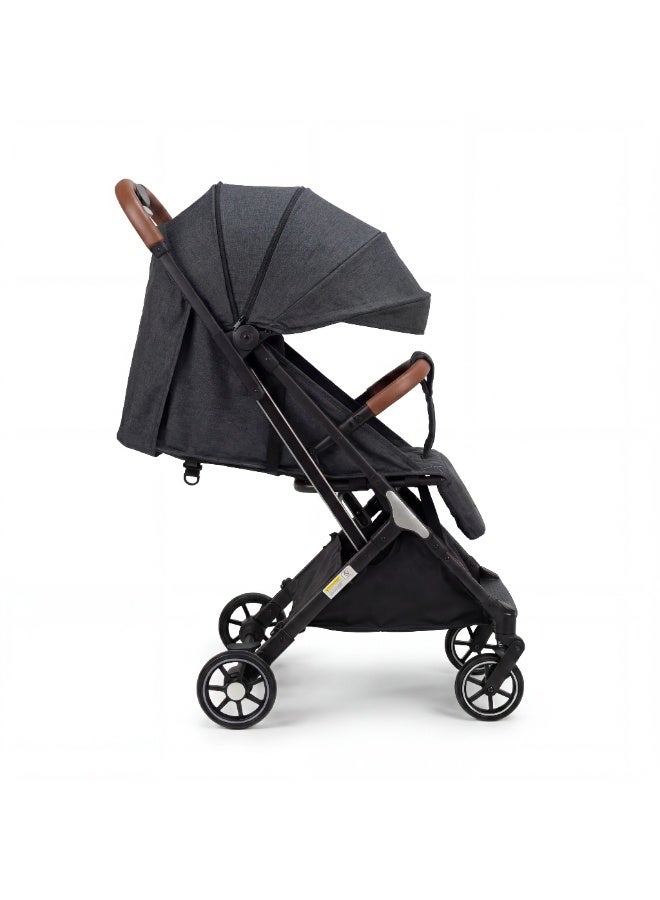 بورباي عربة أطفال للسفر خفيفة الوزن بتتقفل بإيد واحدة مع يد جر للمطار والرحلات وشمسية قابلة للتعديل للأطفال وحديثي الولادة - Image 4