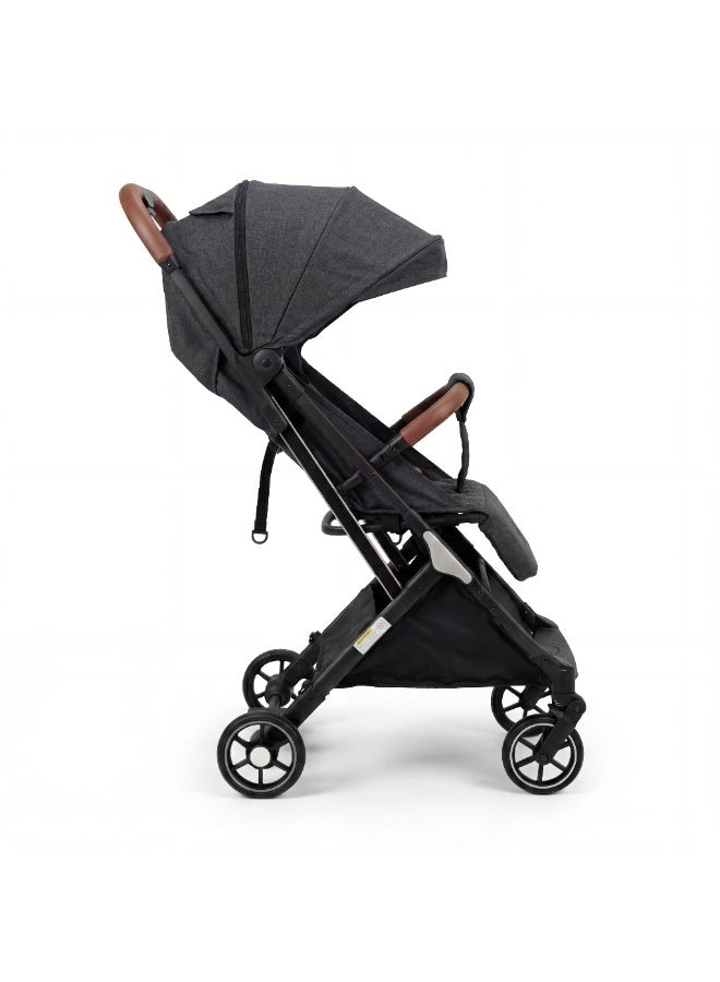 بورباي عربة أطفال للسفر خفيفة الوزن بتتقفل بإيد واحدة مع يد جر للمطار والرحلات وشمسية قابلة للتعديل للأطفال وحديثي الولادة - Image 5