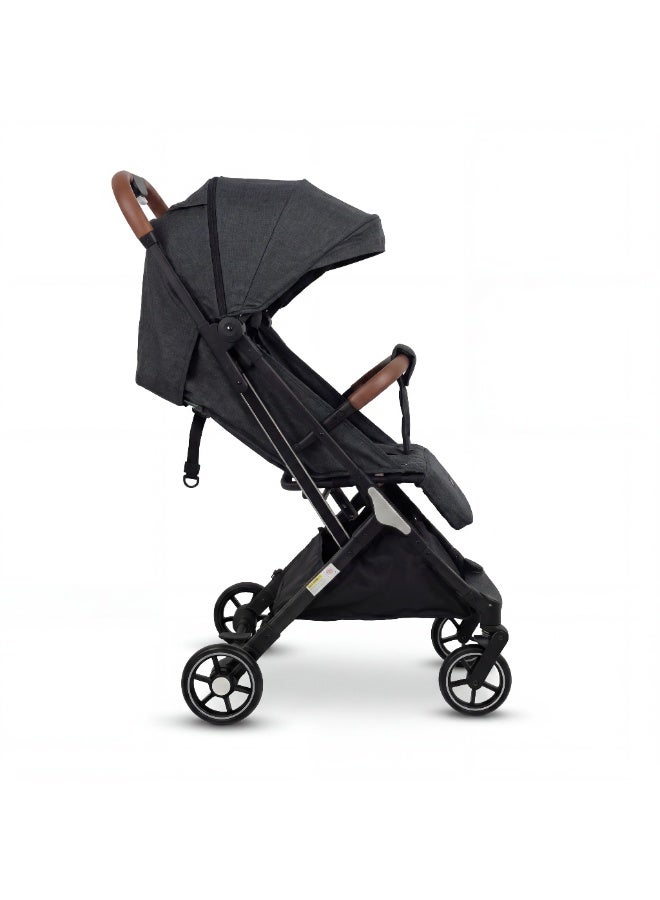 بورباي عربة أطفال للسفر خفيفة الوزن بتتقفل بإيد واحدة مع يد جر للمطار والرحلات وشمسية قابلة للتعديل للأطفال وحديثي الولادة - Image 3