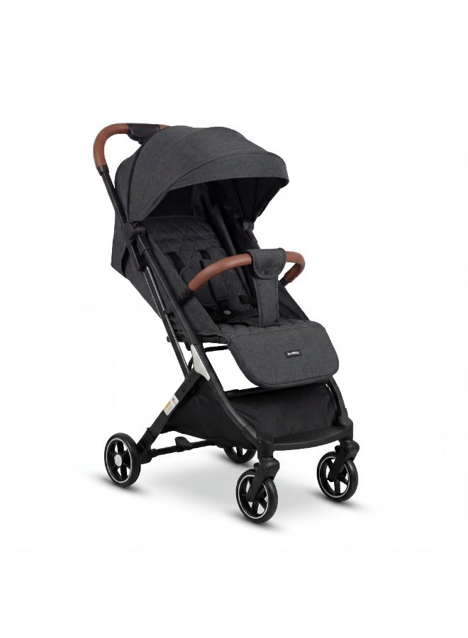 بورباي عربة أطفال للسفر خفيفة الوزن بتتقفل بإيد واحدة مع يد جر للمطار والرحلات وشمسية قابلة للتعديل للأطفال وحديثي الولادة - Image 1