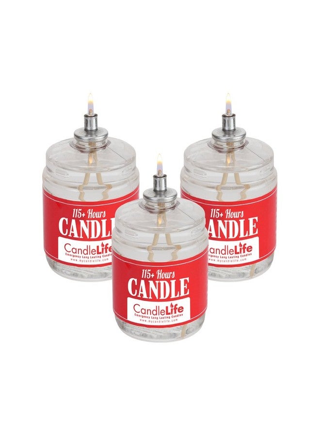 Candlelife Emergency Survival Candle (Set of 3) - 115 Hours Long Lasting Burning Time - Great Source of Light for Blackout, Camping, Fishing and Hunting