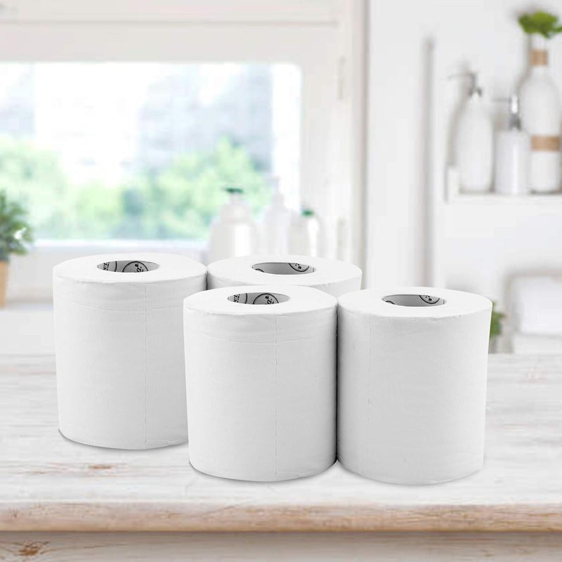 Beeta Ultra-Soft Toilet Tissue Paper Roll Dia. 3-Ply Bath Tissue, White -4 Rolls (Pack of 1) 100% Natural Cellulose Fiber - Image 4