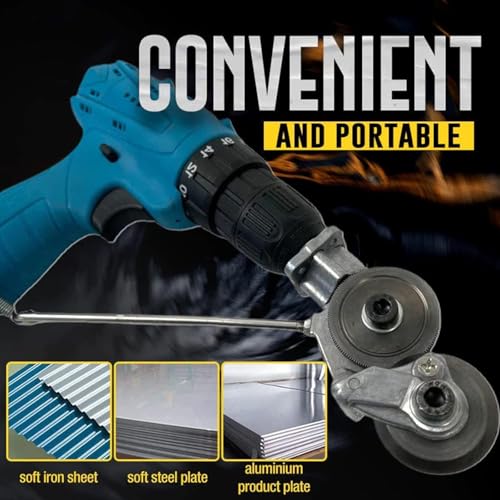 VENEKETY 2023 New Electric Drill Plate Cutter Drill Attachment Drill Double Headed Sheet Metal Nibbler Cutter for Cutting Plates Hard Materials - Image 5