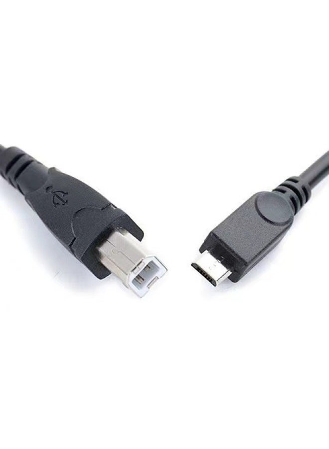Micro5P Male To B Male Data Cable Android To Printer Interface Mobile Phone OTG Connection Smart Electric Piano Cable-Color:Black  - Image 1