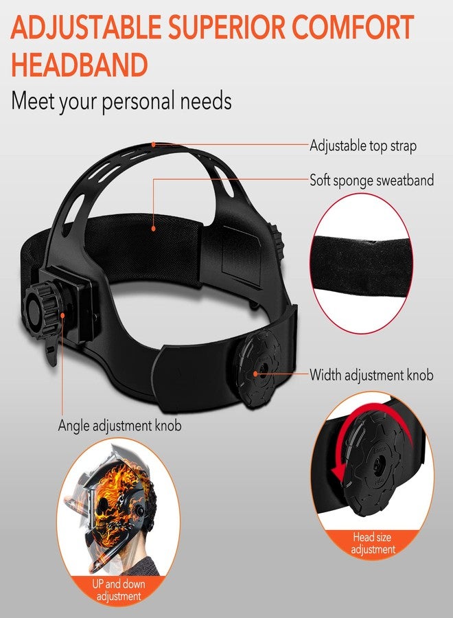 TRQWH Welding Helmet with Light True Color Auto Darkening Welding Helmets for Men Solar Powered Welding Hood with 2 Arc Sensor Wide Shade 4/9-13 for TIG MIG ARC Cool Welder Mask - Image 5