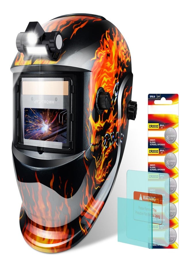 TRQWH Welding Helmet with Light True Color Auto Darkening Welding Helmets for Men Solar Powered Welding Hood with 2 Arc Sensor Wide Shade 4/9-13 for TIG MIG ARC Cool Welder Mask - Image 1