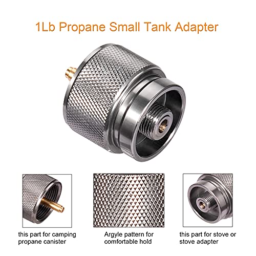 Sagafly Propane to Butane Adapter Camping Stove Adapter 1 Lb Propane Tank Input EN417 Lindal Valve Output w/Butane Canister Nozzle Input EN417 Lindal Screw Cartridge Output Gas Converter LPG Canister Adapter - Image 2
