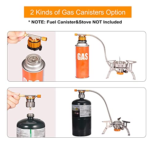 Sagafly Propane to Butane Adapter Camping Stove Adapter 1 Lb Propane Tank Input EN417 Lindal Valve Output w/Butane Canister Nozzle Input EN417 Lindal Screw Cartridge Output Gas Converter LPG Canister Adapter - Image 4