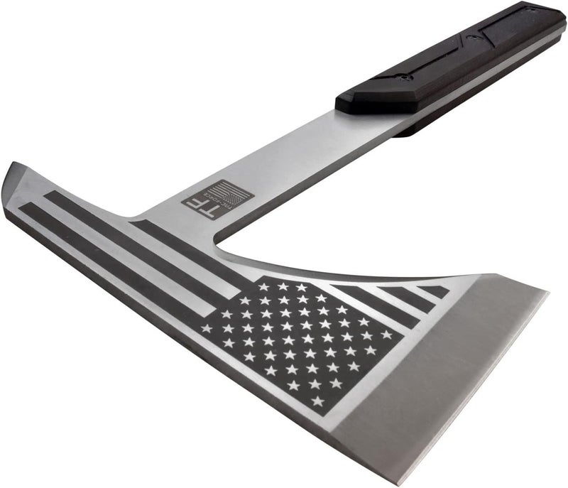 Tac-Force Tomahawk – Axe - Satin Finish Stainless Steel Blade w/Etched U.S.A. Flag, Black Wood Handle, Full Tang Construction, Includes Nylon Sheath, Tactical, EDC, Rescue - TF-AXE001S - Image 3