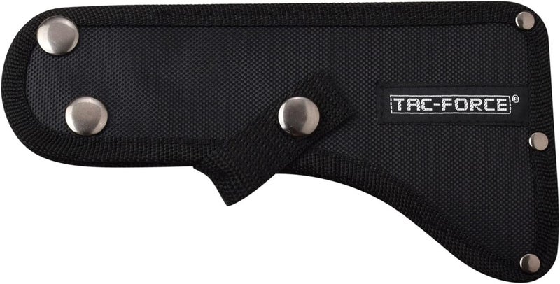 Tac-Force Tomahawk – Axe - Satin Finish Stainless Steel Blade w/Etched U.S.A. Flag, Black Wood Handle, Full Tang Construction, Includes Nylon Sheath, Tactical, EDC, Rescue - TF-AXE001S - Image 4