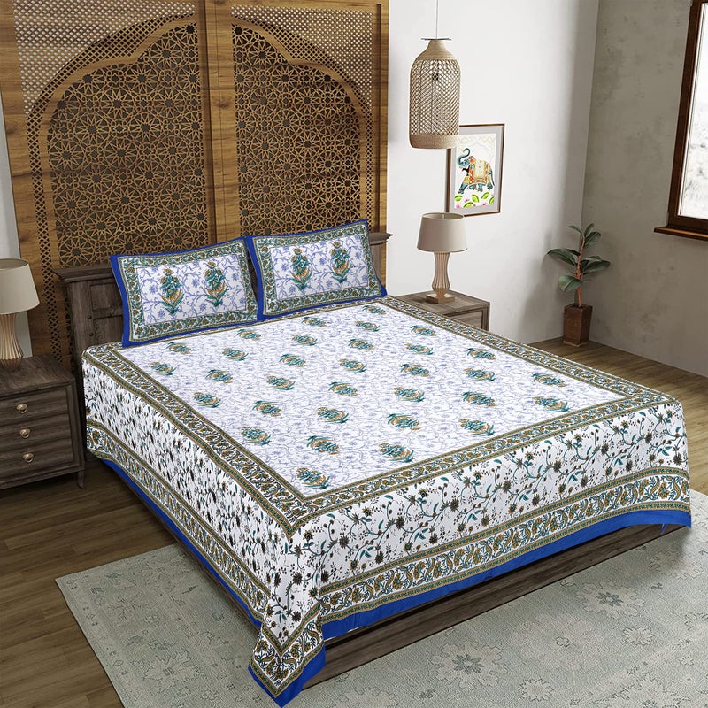 WESTLYN مفرش سرير كينغ بحجم 300 TC قطن مطبوع يدويًا من WESTLYN، متعدد الألوان 29 - Image 2