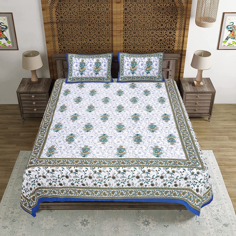 WESTLYN مفرش سرير كينغ بحجم 300 TC قطن مطبوع يدويًا من WESTLYN، متعدد الألوان 29 - Image 3