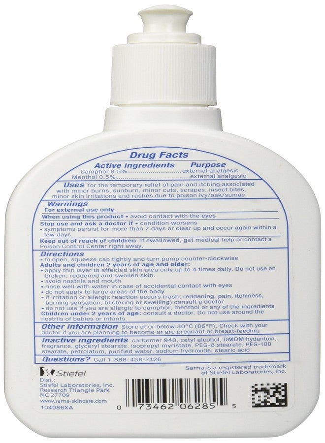 Sarna Original Anti-Itch Lotion for Dry Skin, Insect Bites, Sunburn, Poison Ivy/Oak/Sumac, 7.5 Fl Oz (Pack of 1) - Image 2