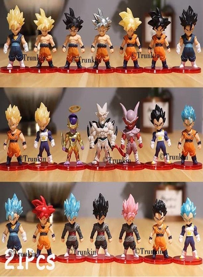 Trunkin DBZ 21 Pcs Set B Anime Figure Son Goku GohanVegeta Frieza Vegeto Trunks Piccolo Figurine Collectible Anime Weeb PVC Collection Model Figures - Image 4