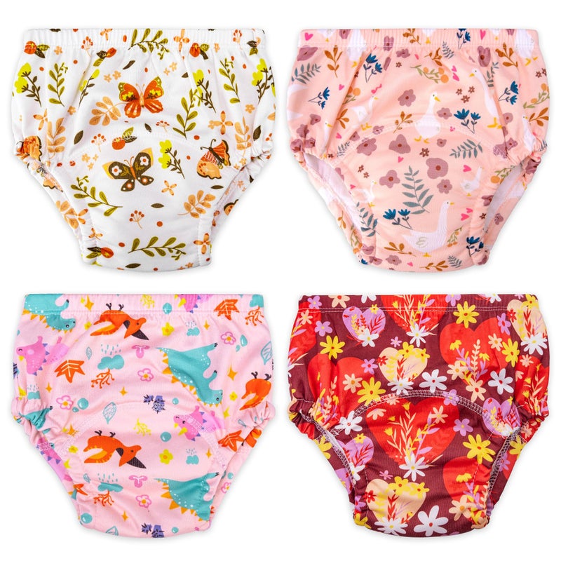 Max Shape Potty Training Pants Girls 2T,3T,4T,Toddler Training Underwear for Baby Girls 4 Pack Orange 2T - Image 1