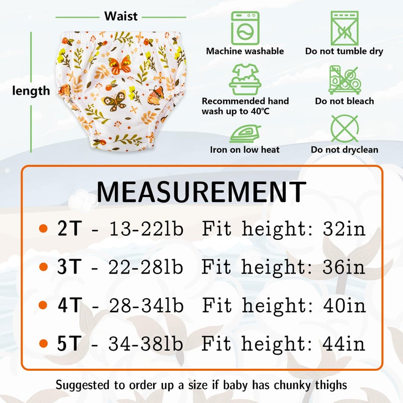 Max Shape Potty Training Pants Girls 2T,3T,4T,Toddler Training Underwear for Baby Girls 4 Pack Orange 2T - Image 2