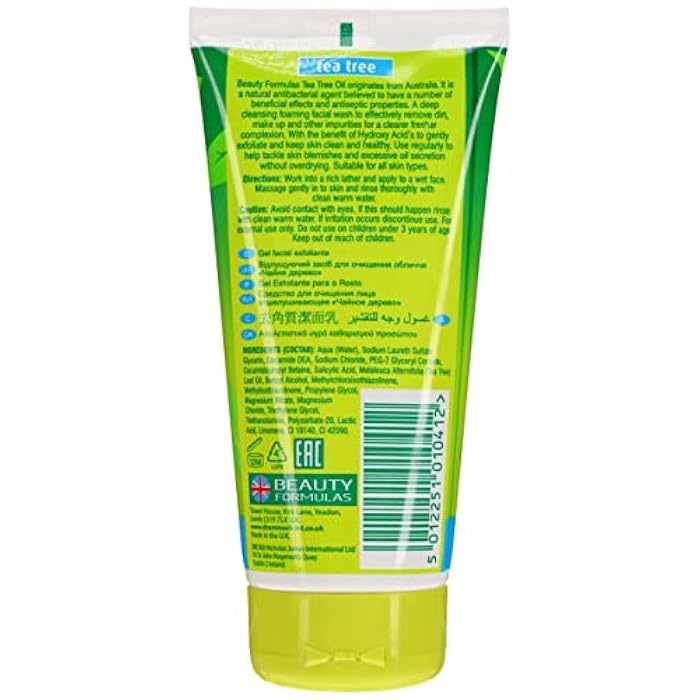 Beauty Formulas Tea Tree Exfoliating Facial Wash,150 Ml - Image 2