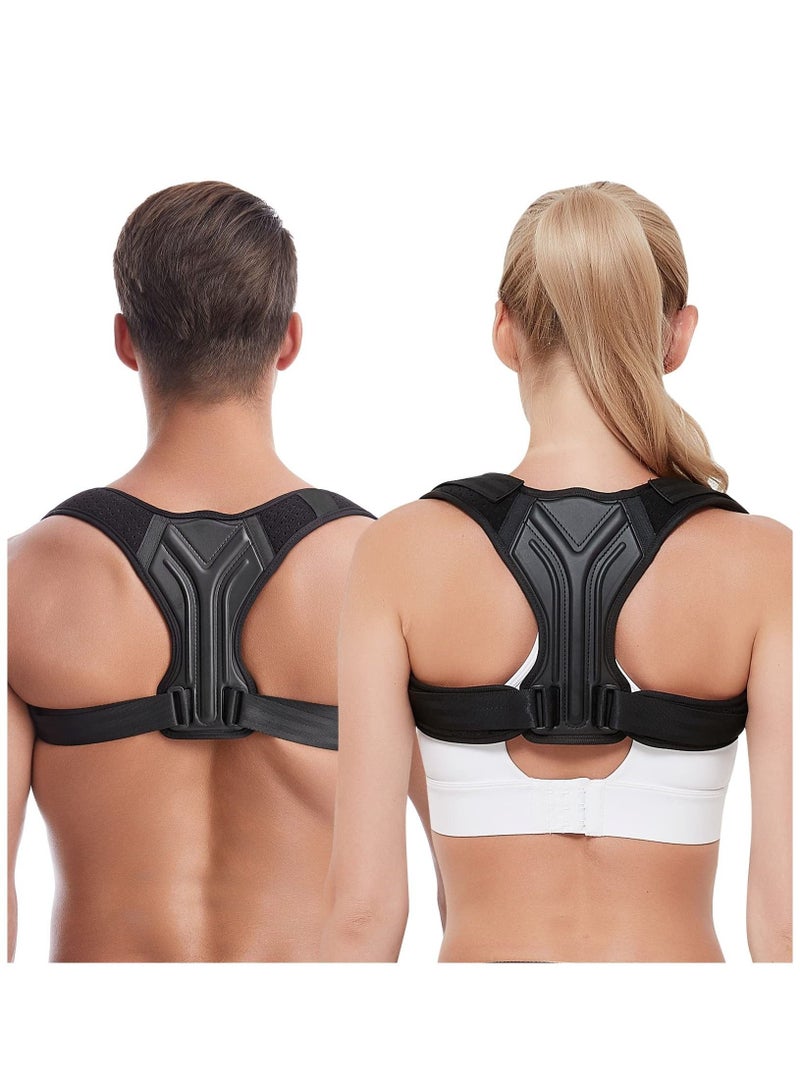 Back Correction Strap, Adjustable Posture Corrector Spine Straightener for Relief of Neck Shoulder Pain Develop Good Seated Standing for Men Women Elderly Teens (1PCS Black,L) - Image 1