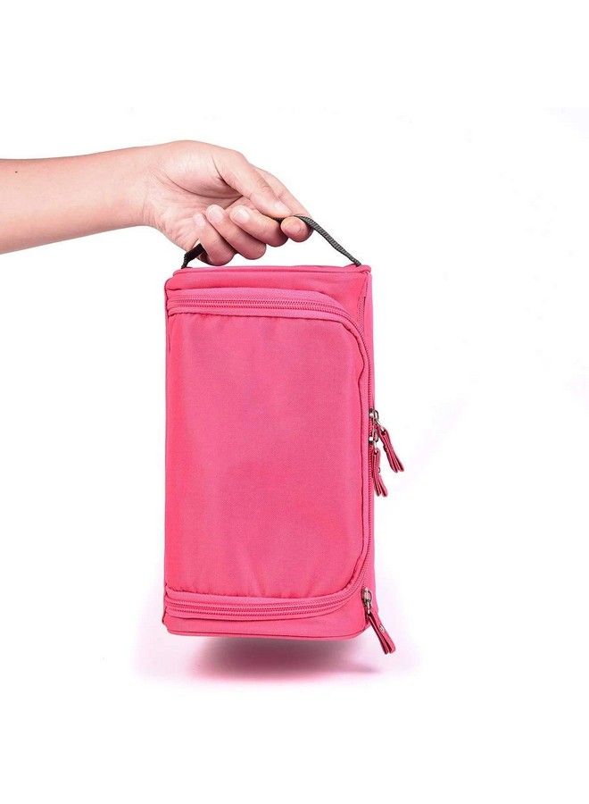 GOCART WITH G LOGO Travel Cosmetic Organizer Bag Wash Bag Men Women Cosmetic Makeup Bag Hanging Necessaries Make Up Case (Pink) - Image 4