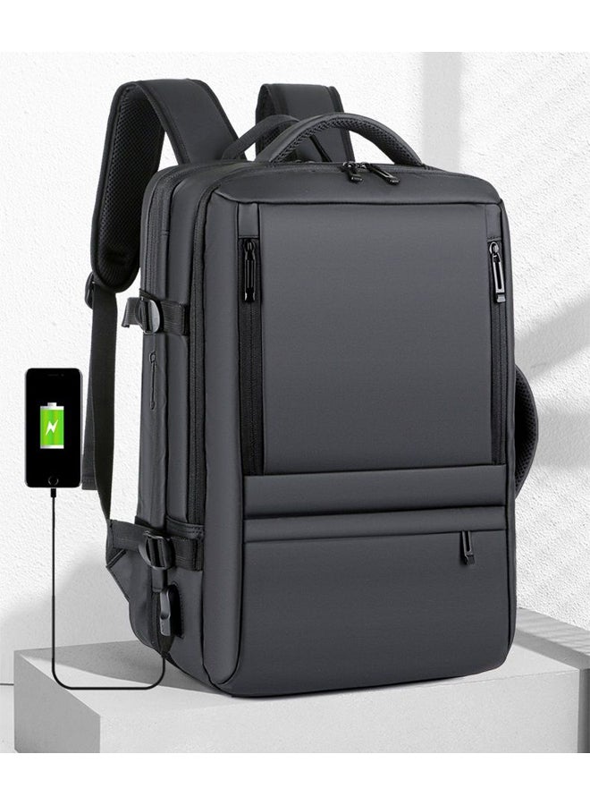 حقيبة ظهر متعددة الوظائف للرجال مقاومة للماء مع شحن USB لحاسوب محمول 17 بوصة - Image 2