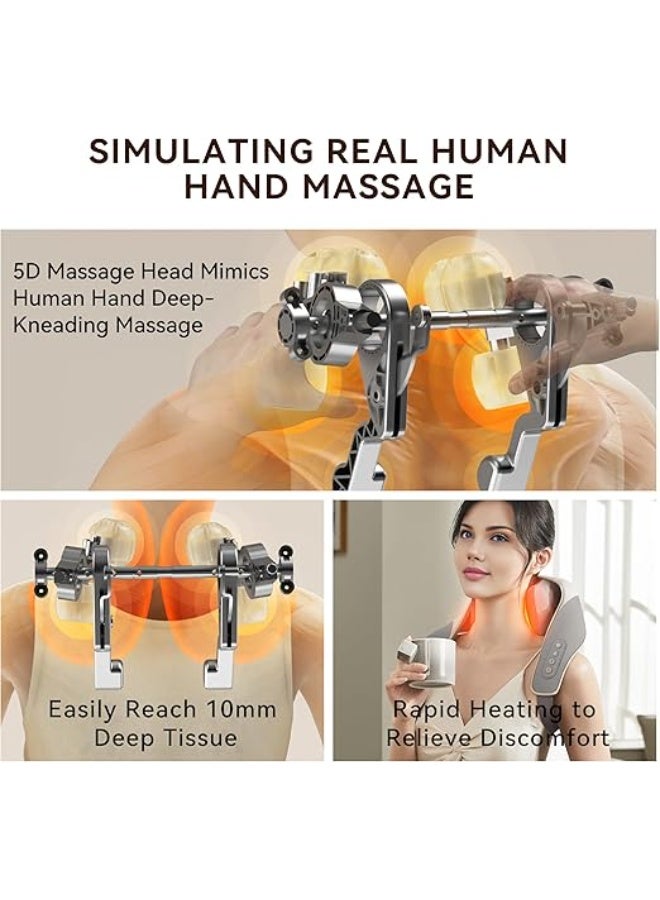 Mini Shiatsu Neck & Shoulder Massager with Heat - Deep Tissue Electric Kneading Massager for Pain Relief - Portable Muscle Relaxer for Men & Women - Ideal for Home & Office - Image 5