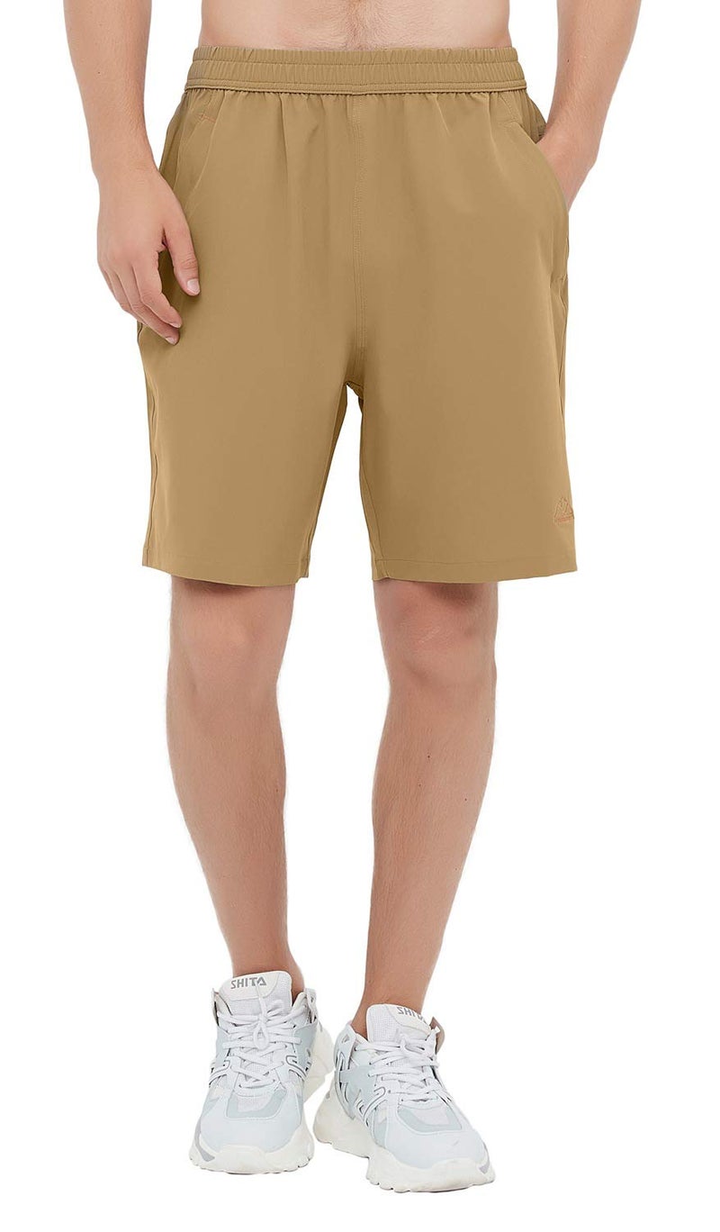 Rdruko Men's Quick Dry Hiking Shorts Lightweight Workout Running Gym Athletic Outdoor 7 Inch Active Shorts with Zipper Pockets(Khaki, US XXXL) - Image 5
