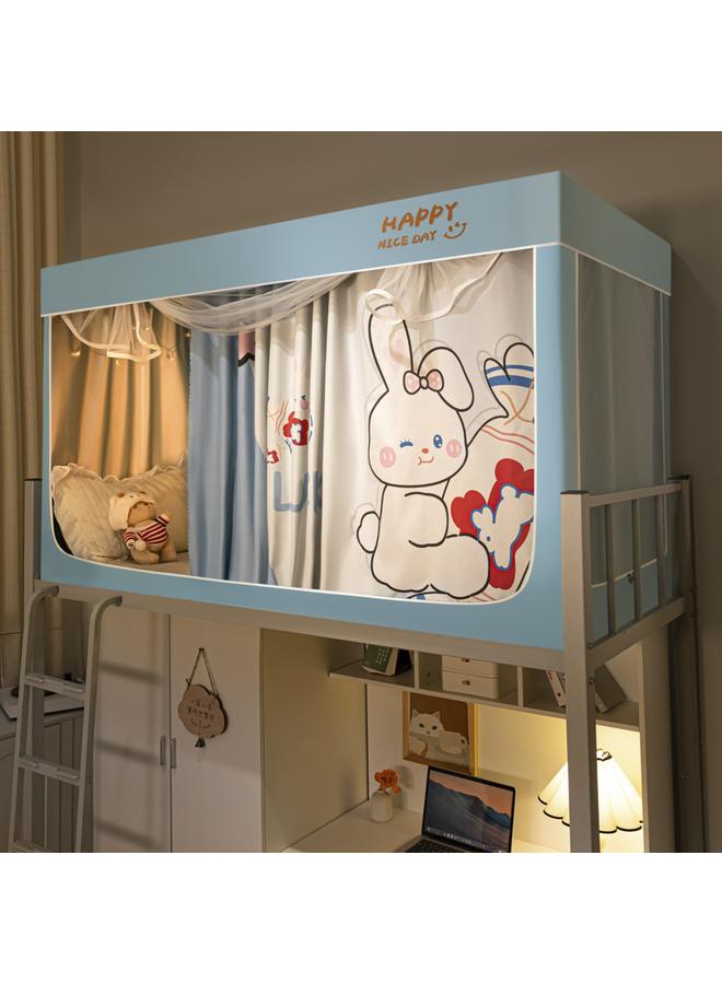 Bluejw New Installation-free Strong Shading Student Bed Curtain Mosquito Net Three-door Dormitory Single Upper And Lower Bed Curtain Wholesale - Image 1