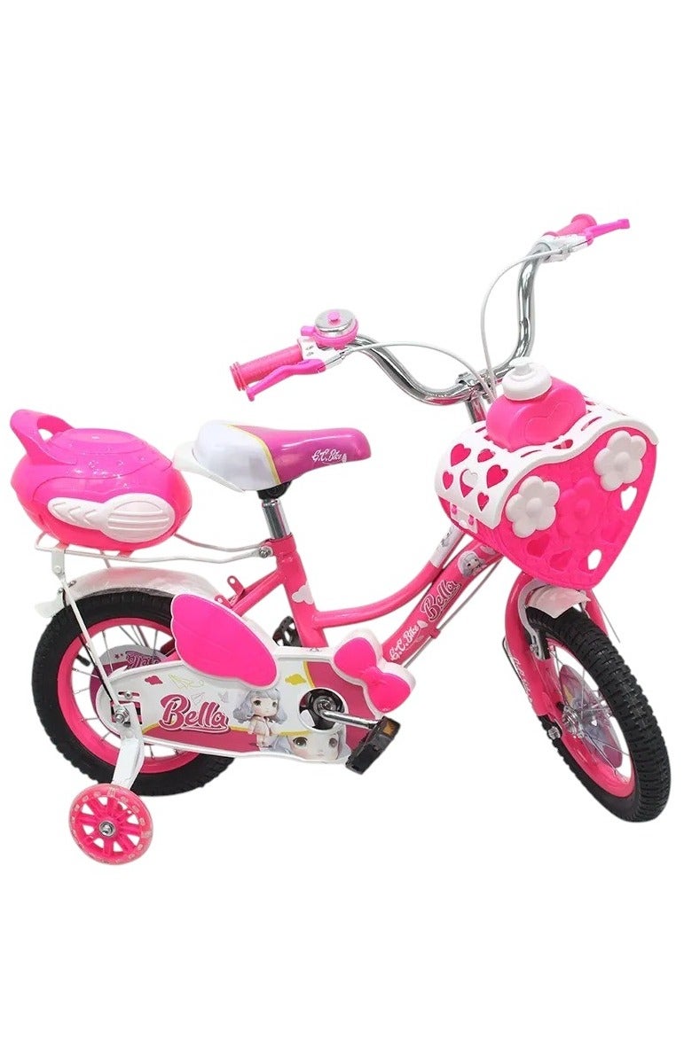 Bella Cute Girls Bike - 12 Inch with Training Wheels and Front Basket