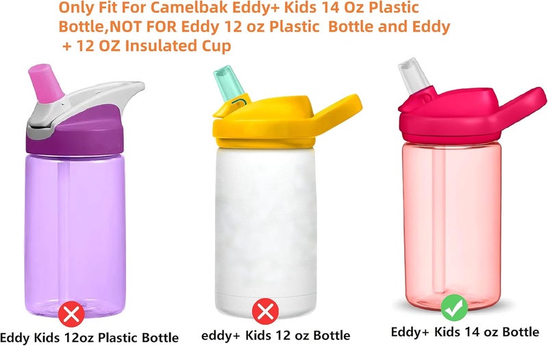 CampTek Straws Replacement for CamelBak eddy14 oz Kids Water BottleCamelBak Eddy Straw ReplacementsAccessories Set Include 4 BPAFREE Straws and 1 Straw Cleaning Brush14OZ - Image 3