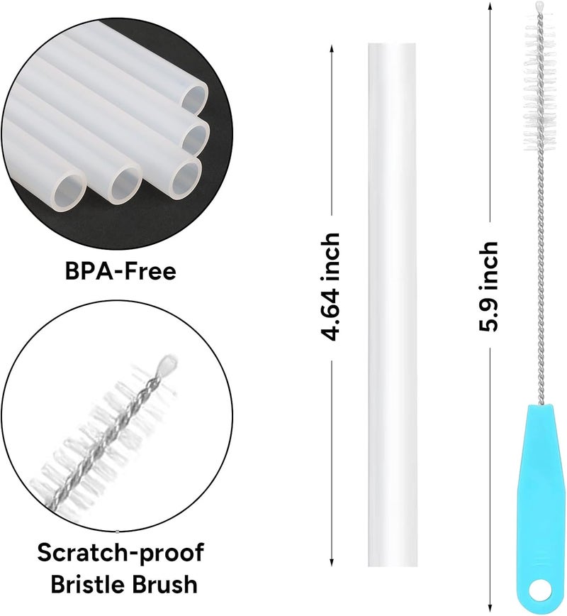 CampTek Straws Replacement for CamelBak eddy14 oz Kids Water BottleCamelBak Eddy Straw ReplacementsAccessories Set Include 4 BPAFREE Straws and 1 Straw Cleaning Brush14OZ - Image 2