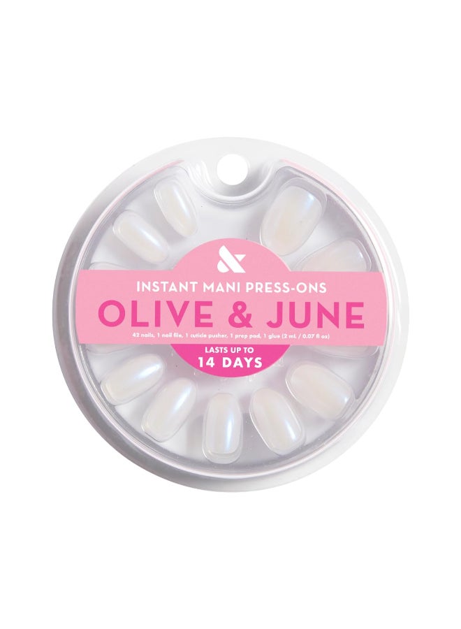 Olive & June Olive June Instant Mani PressOn Nails Valentines Day Glue Medium Oval 42 Fake Nails 21 Sizes NonToxic LongLasting Recycled Materials Realistic Look SalonQuality Pink Goldfish - Image 4
