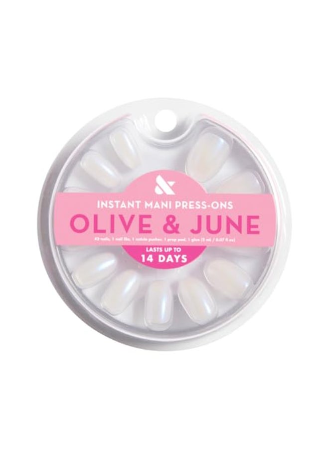 Olive & June Olive June Instant Mani PressOn Nails Valentines Day Glue Medium Oval 42 Fake Nails 21 Sizes NonToxic LongLasting Recycled Materials Realistic Look SalonQuality Pink Goldfish - Image 3