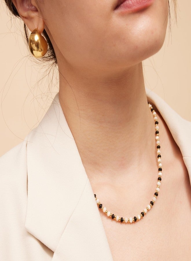 Shapes Studio 18K Gold Plated Titanium Chunky Ball Earrings, Timeless Gold Hoops, Never Tarnish - Image 2