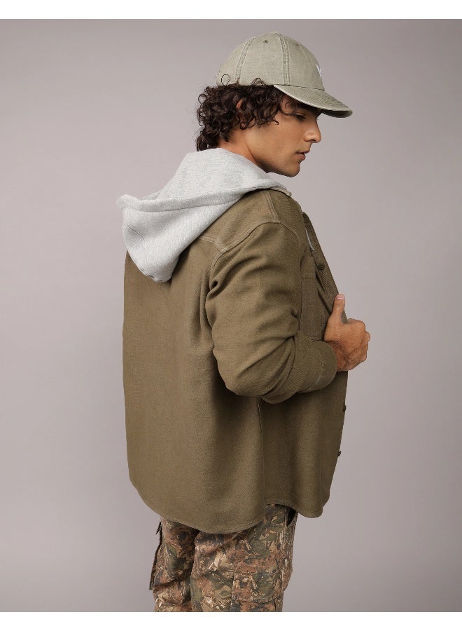 American Eagle قميص فلانيل بغطاء رأس AE - Image 4