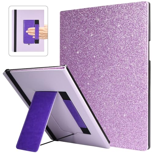 Caweet Stand Case for Remarkable Paper Pro 11.8 Inch 2024, Hard Back Shell Protective Auto Sleep/Wake Book Folio Cover with Pen Holder and Hand Strap, Glitter Purple - Image 1