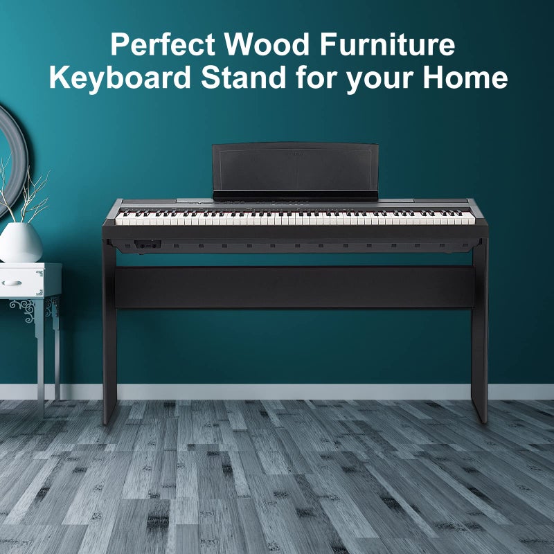 penypeal L85 Keyboard Stand for Adult Compatible for Yamaha P71//P45/P-125/P-128/P35Keyboard, Wooden, Black - Image 5
