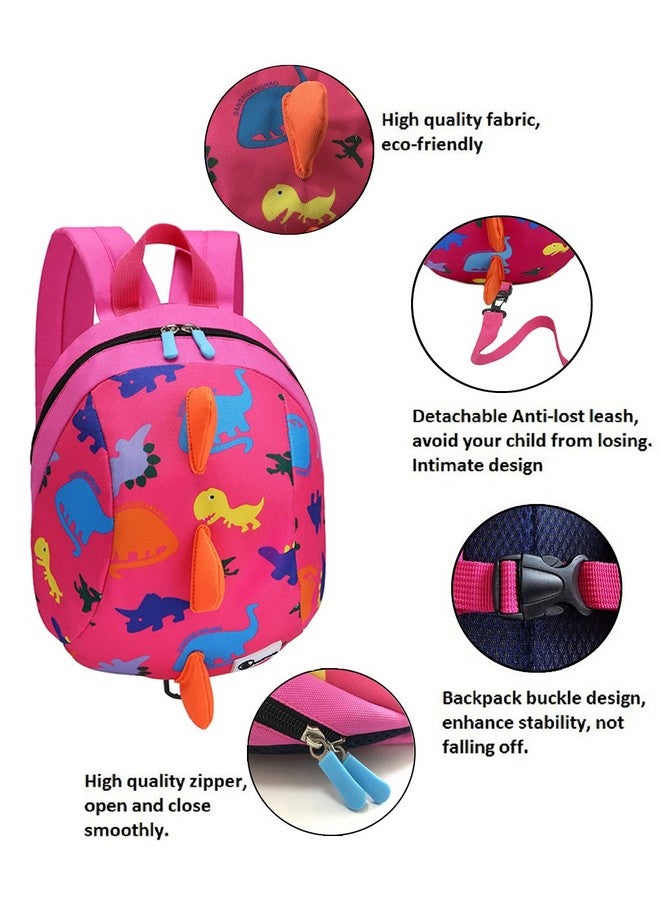 DB Dinosaur Toddler Mini Backpack with Leash, Children Kids Baby Harness Bookbag (Rose Pink) - Image 4