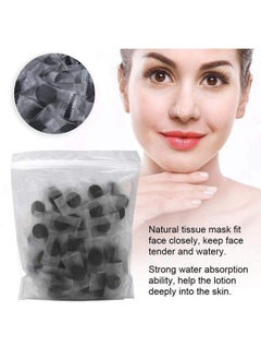 ZJchao Disposable Facial Mask 100Pcs Diy Facial Mask Bamboo Charcoal Fiber Compressed Sheets Mask Individually Wrapped Mask Paper For Skin Care  - Image 4