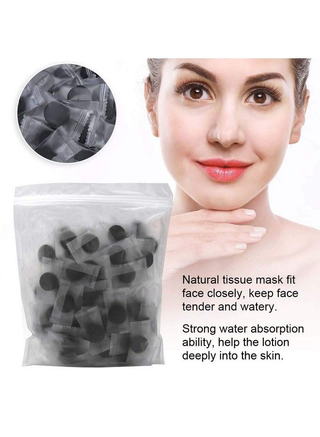 ZJchao Disposable Facial Mask 100Pcs Diy Facial Mask Bamboo Charcoal Fiber Compressed Sheets Mask Individually Wrapped Mask Paper For Skin Care  - Image 4