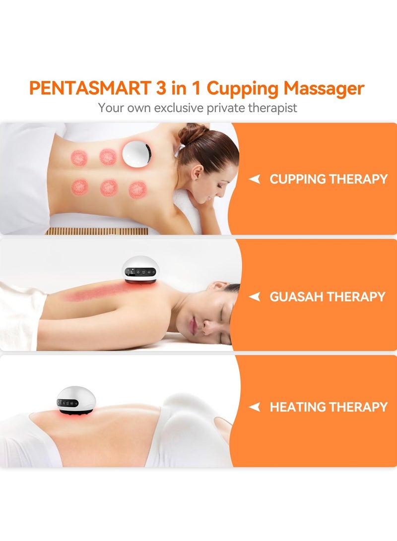Demine Smart Cupping Physiotherapy 3-in-1 Set, Multi-Functional Back Scraping Instrument, red Light Pain Relief, Heat Therapy, Adjustable Suction to Relieve Back Muscle Fatigue 2025 New Model - Image 3
