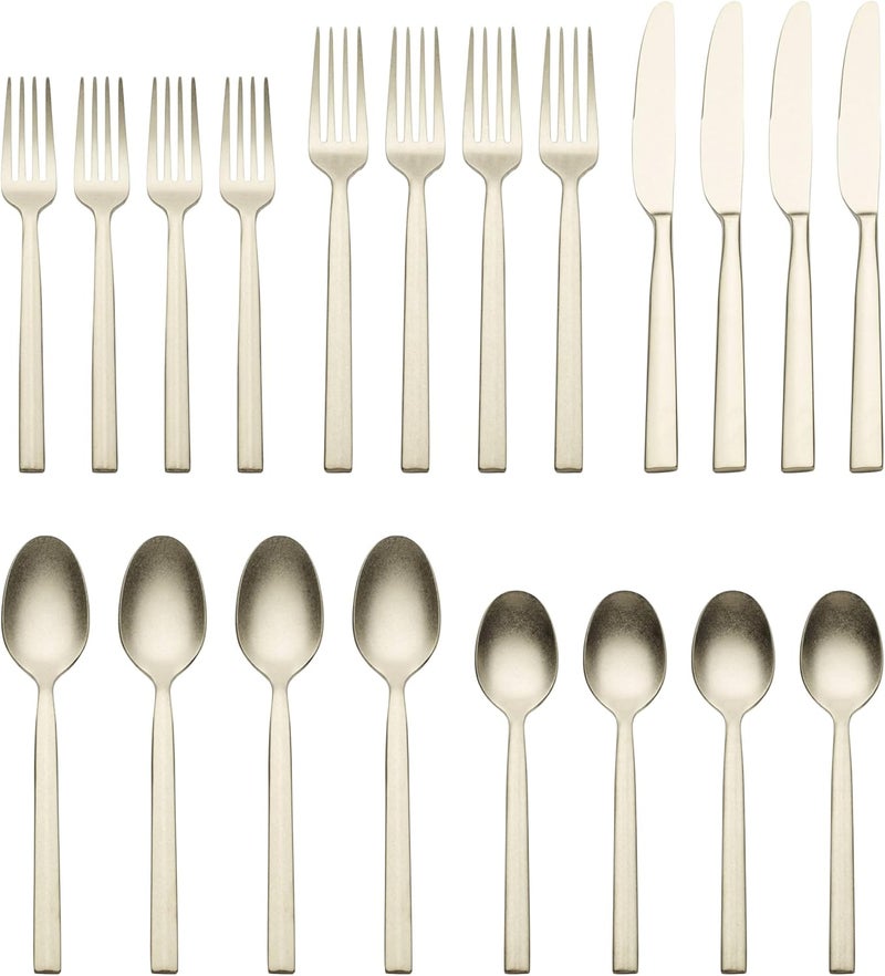 Cambridge Champagne Aero Rumble Piece Flatware Set 20 Count - Image 2