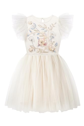 TUTULAND Tutu Dress for Girls - Embroidered Tulle Tiered Layered Flower Toddler Dress for Wedding & Birthday - Image 1