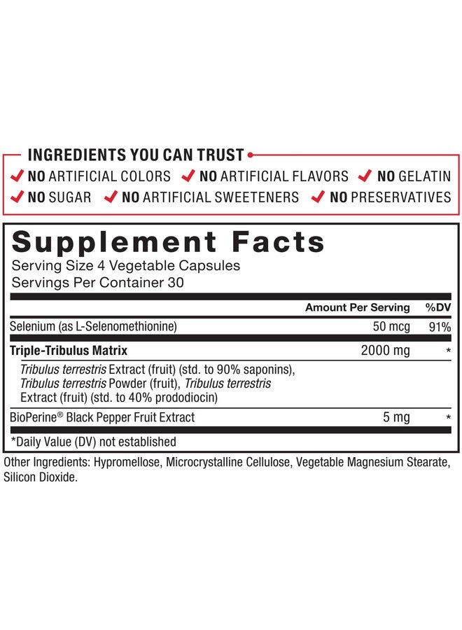 FORCE FACTOR Tribulus Terrestris Max for Men, Testosterone Booster and Male Vitality Supplement, for Superior Absorption, 2000mg, 120 Capsules - Image 5