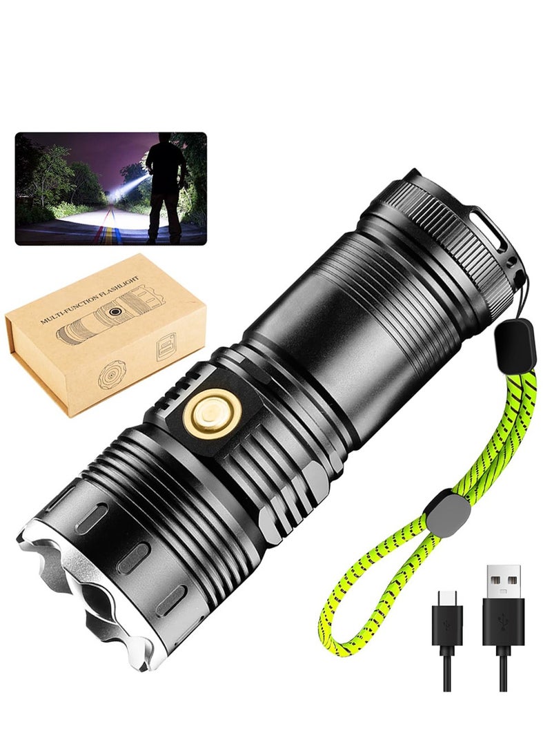 Rechargeable Flashlight, 100000 High Lumens Super Bright Led Flashlight with 4 Modes Zoom in/out Powerful Handheld Long Distance lighting Torch light - Image 1