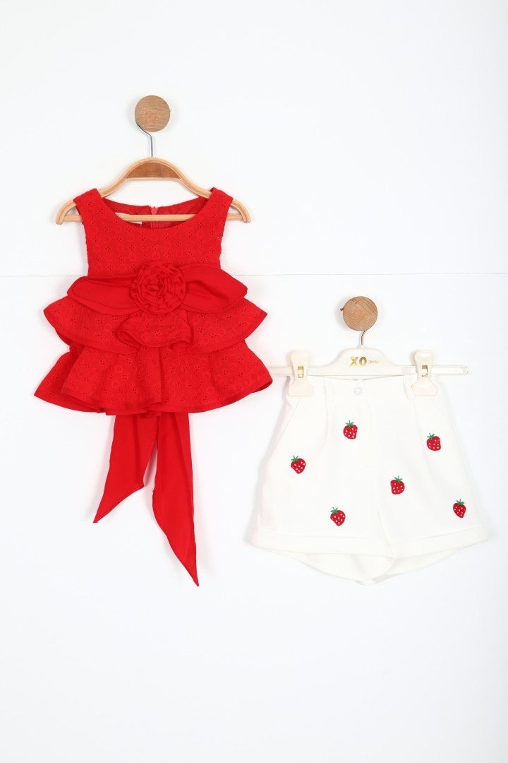 Top Teens Girls' top and bottom shorts set, ages 2-5 years, 5898 - Image 2