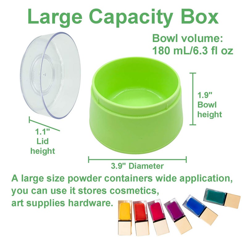 Aurasin BPA Free Baby Powder Puff Box, Large 2.8" Fluffy Body After-Bath Powder Case, Baby Care Face/Body Villus Powder Puff Container, Makeup Cosmetic Talcum Powder Container with Hand Holder (Green) - Image 5