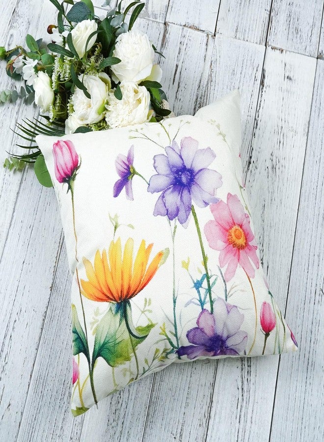 ONWAY Spring Summer Pillow Covers 18x18 Inch Set of 2 Floral Colorful Flowers Decorations Farmhouse Living Room Outdoor Cushion Case for Sofa Couch Home Bed - Image 4