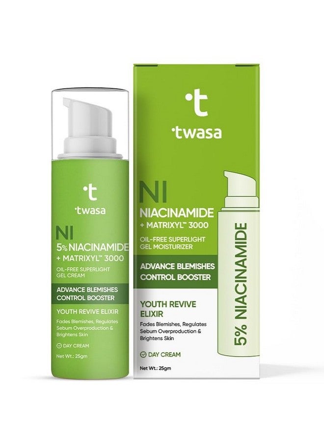 Twasa 5% Niacinamide Oil Free Moisturizer for Acne Prone Skin | Day Cream For Oily, Dry & Combination Skin | Pigmentation Removal Cream For Dark Spots & Blemishes, Soothes Redness | 25g - Image 1