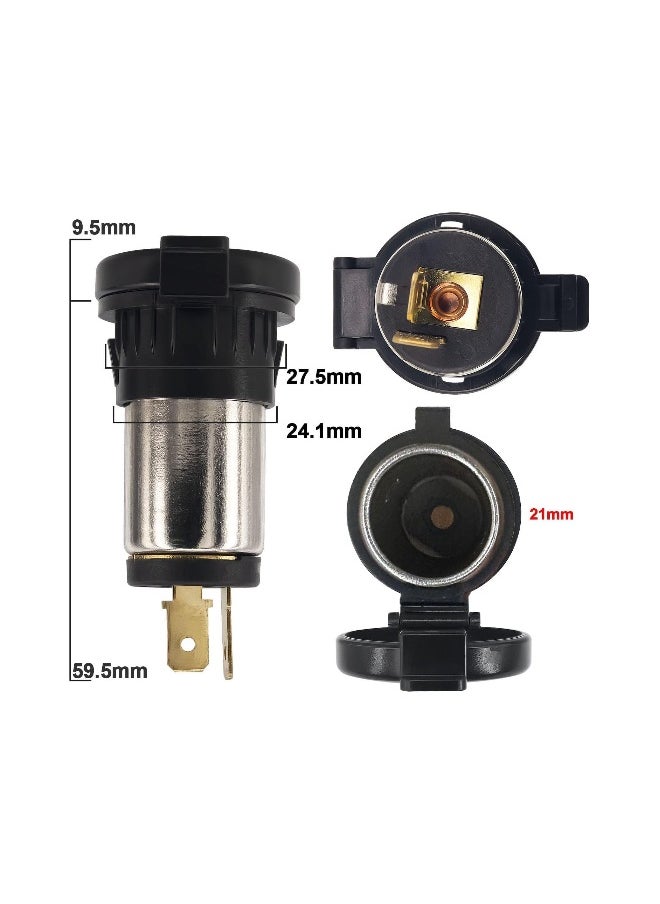 Generic Cigarette Lighter Socket, Waterproof Marine Grade 12V Female Socket Plug Outlet Car Cigarette Lighter Dust Plug for DC 12V-24V Marine Boat Motorcycle, Riding Mower, Tractor, Vehicle, GPS(1 Pack)  - Image 4